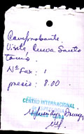 handgefertigte Eintrittskarte der Höhle Santo Tomás